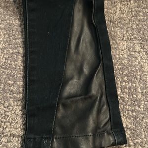 Girls slim Tractor brand dark blue jeans with leather design
